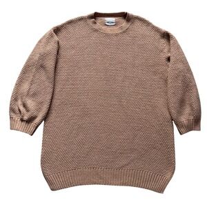 Gypsy‎ Cloud Waffle Knit Sweater Womens XL Tan Excellent Recycled Polyester